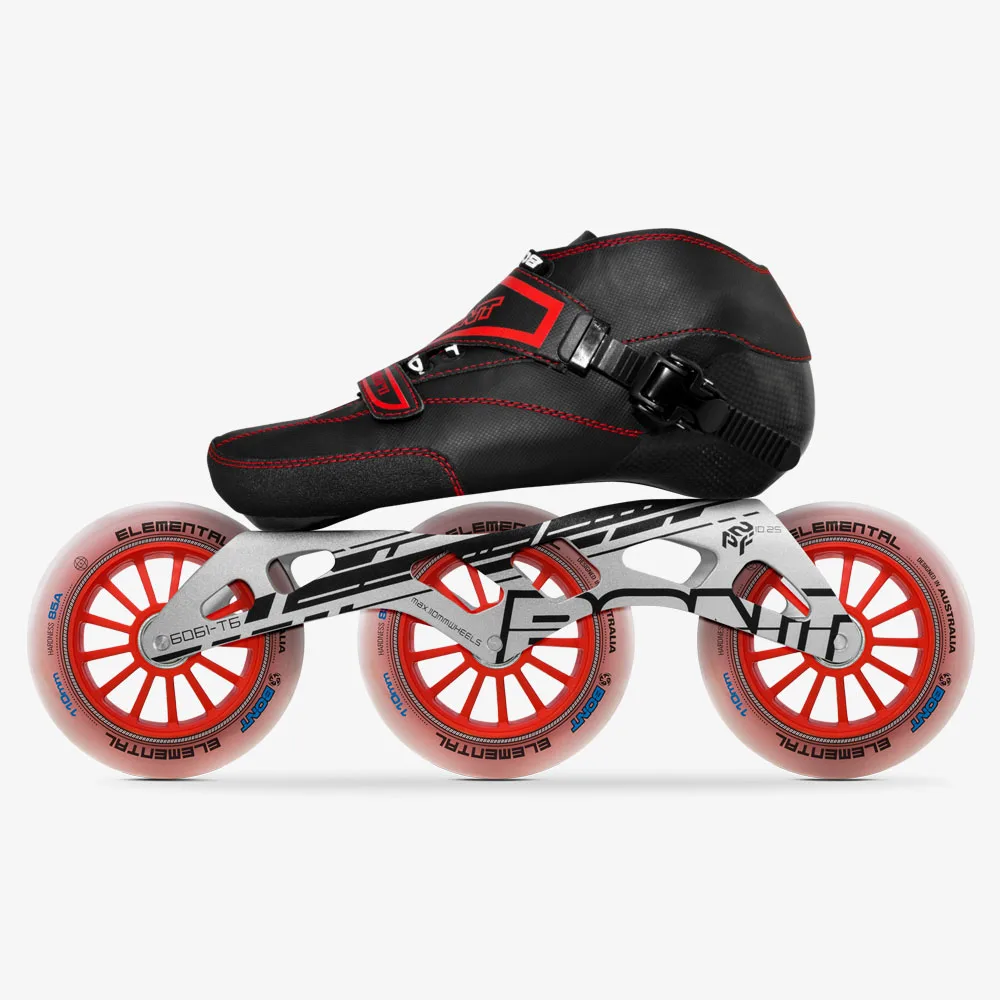 100% الأصلي بونت إندورو سرعة حذاء تزلج بعجلات حجم 29-40 Heatmoldable الكربون الألياف إطار 3*110 مللي متر عنصري عجلات سباق Patines