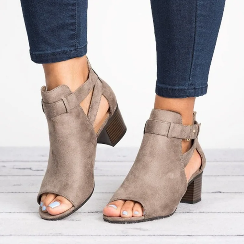 

2019 Summer Women Sandals Fashion Fish Mouth Women Shoes Roma Shoes Sapatos Femininos Buckle Comfort Ladies Shoes Plus Size 43