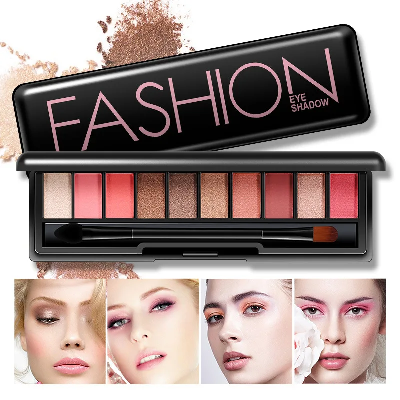 

BIOAQUA 10 Color Matte Diamond Glitter Matallic Eye Shadow Palette Easy To Wear Eyeshadow Cream Professional Make up Cosmetics