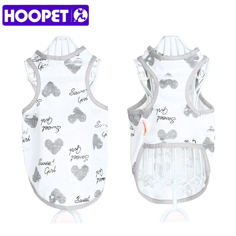 

HOOPET Cute Dog Coat Small Pet Vest and Shirt Heart Print Clothes Little Pet Puppy Cat Apparel Two Colors
