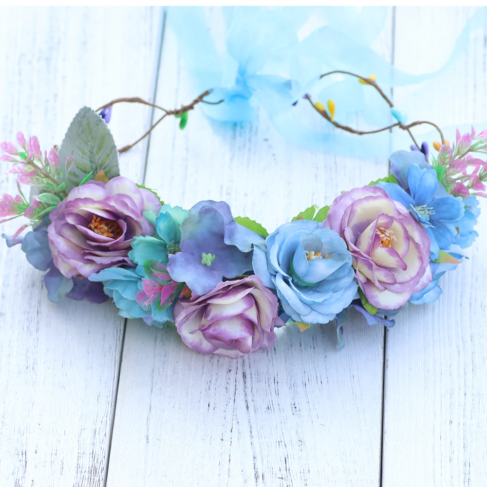 

Flower wreath Floral Garlands Crown Girls Hair Ornament Headdress Fashion Hair Accessories For Women Floral Crown Wedding