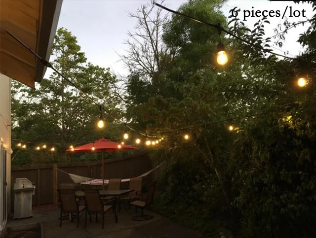6 Set Lot 48ft Garden String Lights With Black Wire Waterproof 6 Set Lot 48ft Garden String Lights With Black Wire Waterproof Patio For Indoor And Outdoor Decoration 110v 220v
