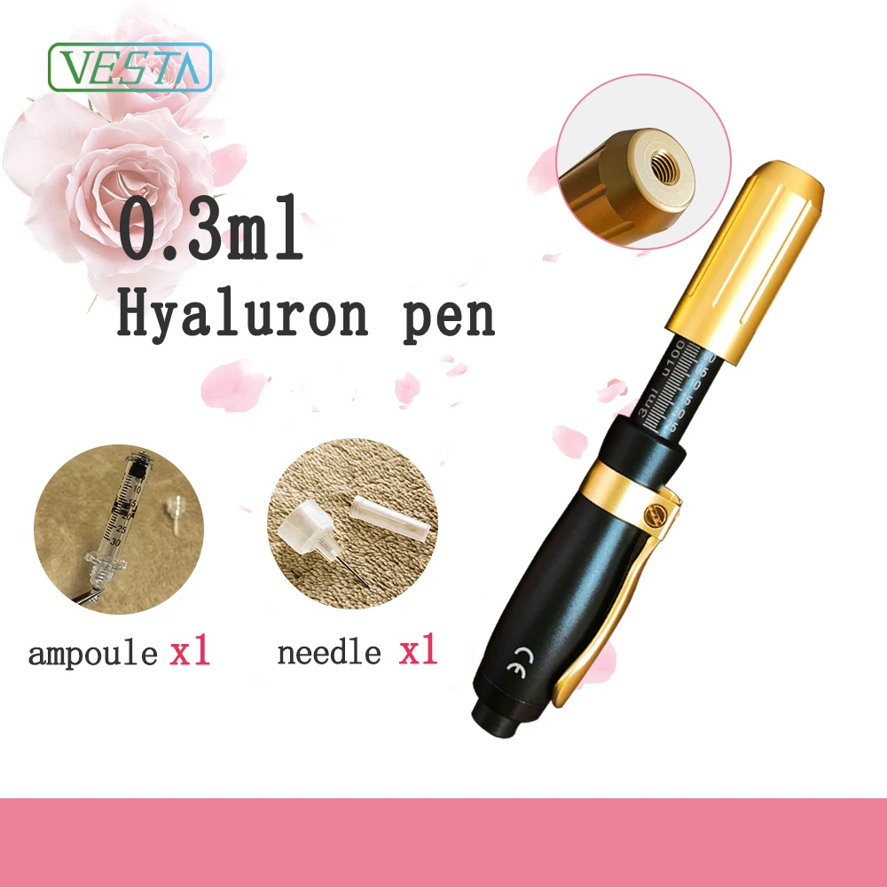 Vesta 0,5 мл гиалуроновой шприц-ручка Лидер продаж Vesta продукты Neelde бесплатно гиалуроновой кислоты ручка для губ Enhangcement - Номер модели: Black-gold 0.3ml-1