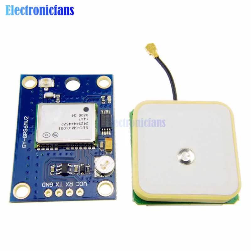 Module GPS NEO-6M Pour Arduino - Antenne Céramique Intégrée | Compatible APM2.5, MWC | 3-5V