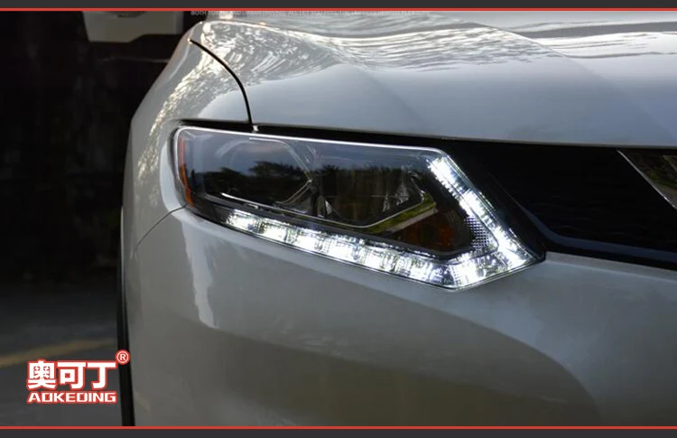 AKD Тюнинг автомобилей фары для Nissan X-Trail Xtrail светодиодные фары DRL ходовые огни биксеноновые фары Противотуманные фары с ангельскими глазками