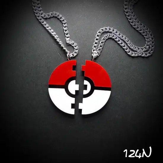 pokemon couple necklace