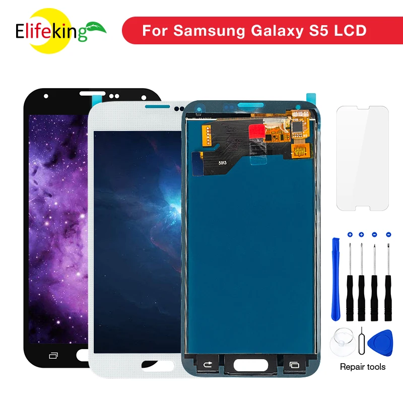 

1PCS/Lot S5 LCD Screen Digitizer Assembly For Samsung Galaxy S5 SM-G900 G900F G900I G900M Display Touch Digitizer Free Shipping