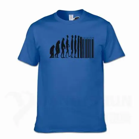 Модные дизайнерские футболки с эволюцией человека, футболка с обезьяной, обезьяной, штрих-кодом, капитализмом, анархией, 16 цветов, хлопковые футболки