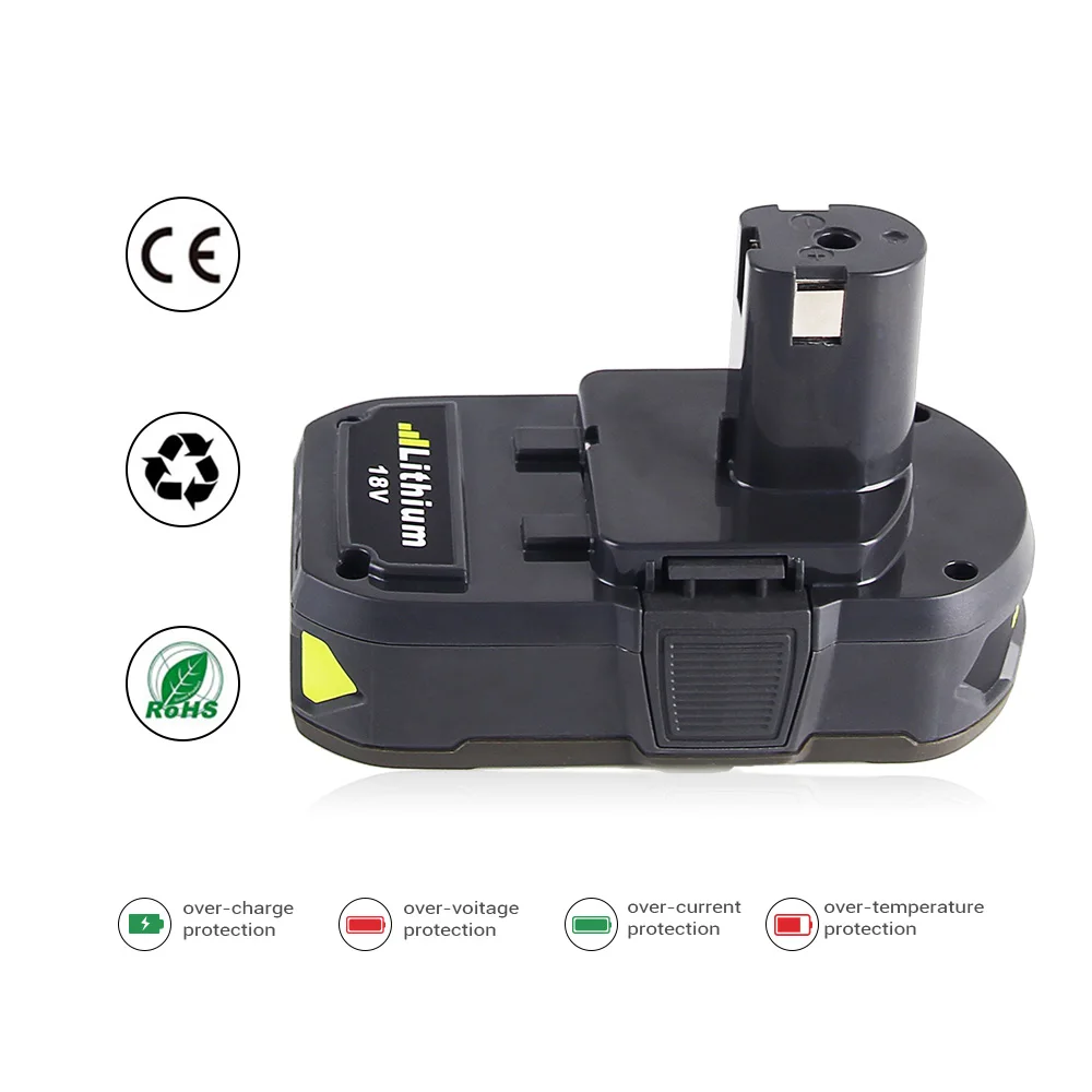 Литий ионный аккумулятор 6x Eleoption 18 в 2500 мАч для Ryobi RB18L25 One Plus P103 P104 P105 P108|rechargeable