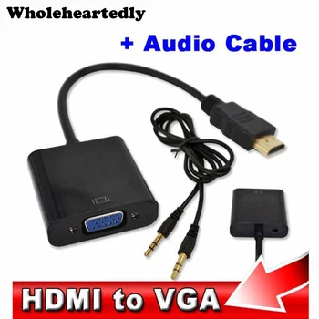 

HDMI to VGA + Audio Cable Male To Female Built-in Chipset 1080p Video Converter Adapter For Xbox 360 Android TV Box Media Player