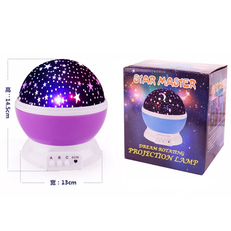 Светодиодный проектор с вращающейся звездой, луна, звезда, фэнтези, красочная романтическая Звездная лампа, ночная лампа, для сна ребенка, Гипсофилы, светящиеся игрушки