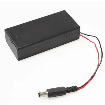 

2*18650 Battery Box Case Holder Series Battery Storage Box Switch&Cover DC Plug For Soldering Connecting