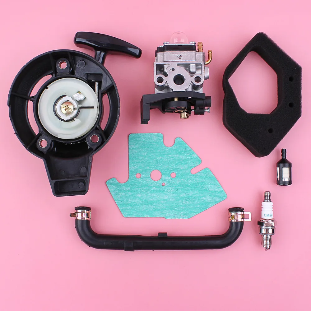 Carburetor Recoil Starter Air Fuel Filter Oil Hose Gasket Kit For Honda