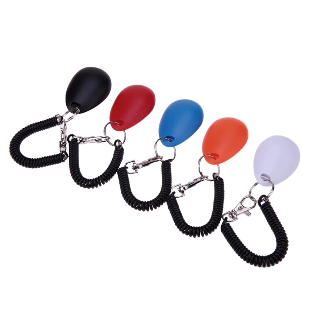 1 Piece Pet Cat Dog Training Clicker Plastic New Dogs Click Trainer Aid Too Adjustable Wrist Strap Sound Key Chain