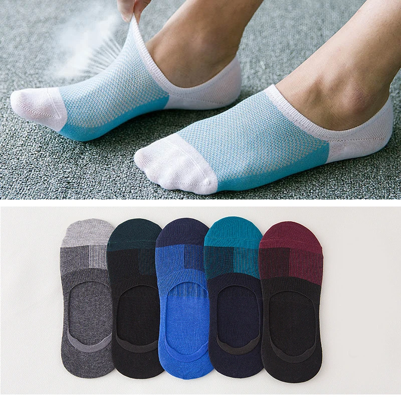 1/3 пары сетчатые мужские хлопковые силиконовые невидимые короткие Дышащие Носки Укороченные носки летние Нескользящие тапочки носки Meias Sox