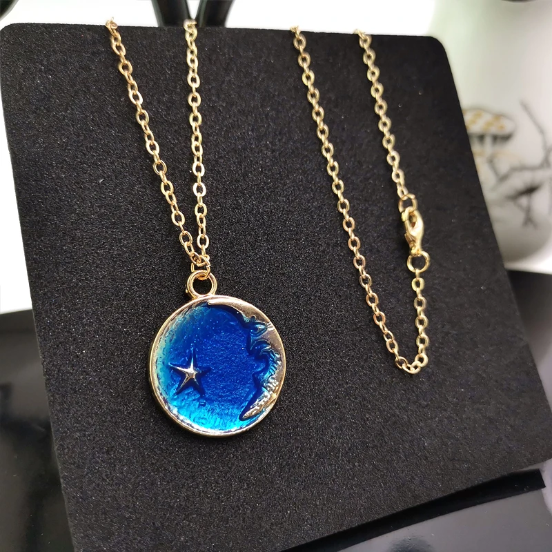 

YD&YDBZ New Planet Pendant Necklace For Women Fashion Trendy Moon Accessories Long Necklaces Gold Chain Simple Jewelry Wholesale
