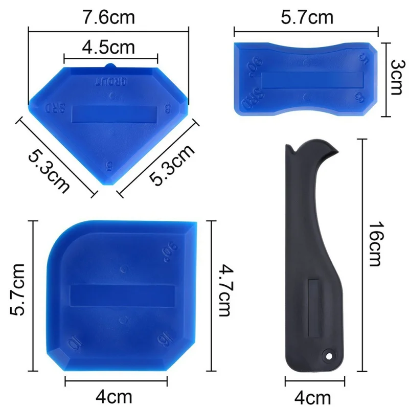 4 шт. стеклянный шпатель, инструмент для шпания, стеклянная лопатка для клея, силиконовый инструмент, скребок, домашний шпатель для чистки
