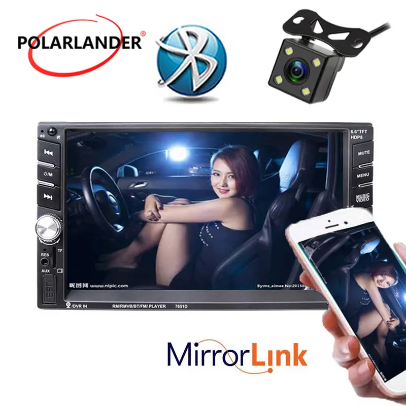 2 Din 7 дюймов Bluetooth 9 languanges пульт дистанционного управления задняя veiw камера + DVR LCD