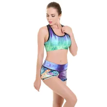 Для женщин зеленый огонь принт Фитнес короткий жилет тренировки Беспроводной Нижнее Бельё для девочек Бесшовные стрейч майка хип-хоп мягкий бюстгальтер