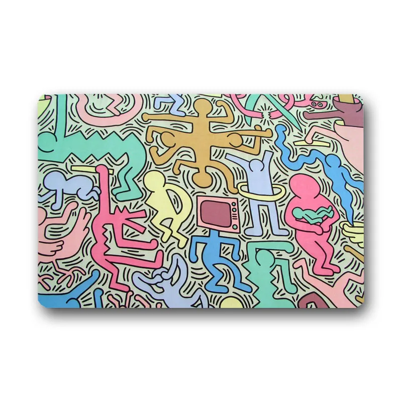 Keith Haring рабочие Нескользящие замшевые Ковровые Коврики индивидуальные коврики