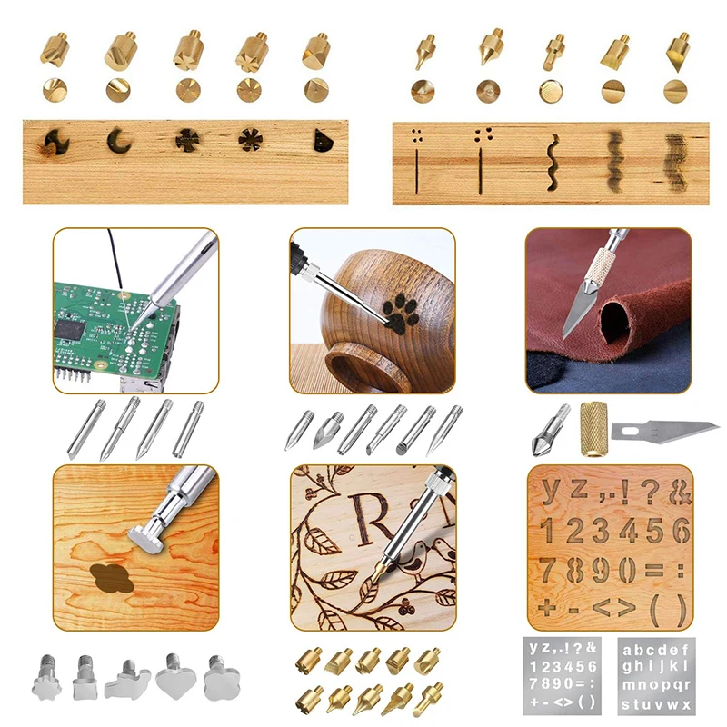 Burning wood tip, 28pcs woodcut burning engraving iron tip tool pyrography3