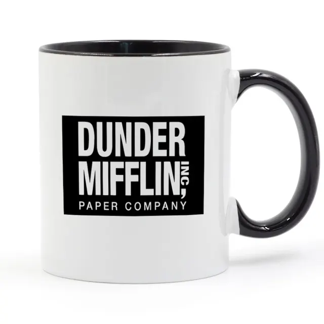 Dunder Mifflin The Office World S Best Boss Tv Television Mug Dunder Mifflin The Office World S Best Boss Tv Television Mug Black Handle Inside