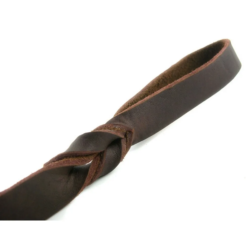 Tanie Luksusowe duże pies skóra smycz dla psa smycz treningowa liny do chodzenia prawdziwej skórzana smycz dla psa