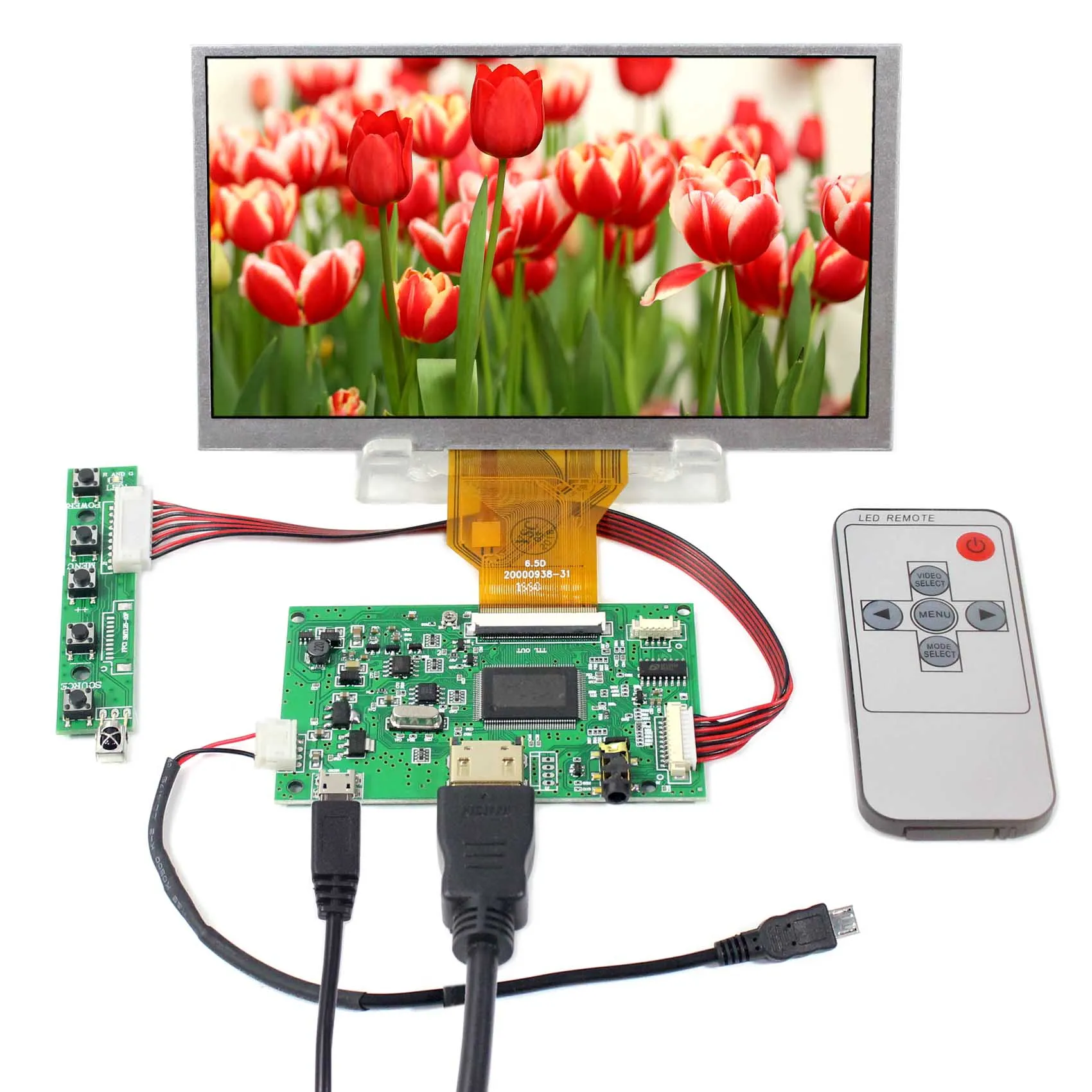 

Fit To Raspberry Pi ， 6.5 inch 800X480 AT065TN14 HDMI LCD Controller Board