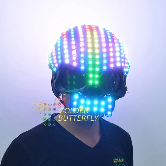 LED helmet colorful color bright light Insect helmet with battery LED