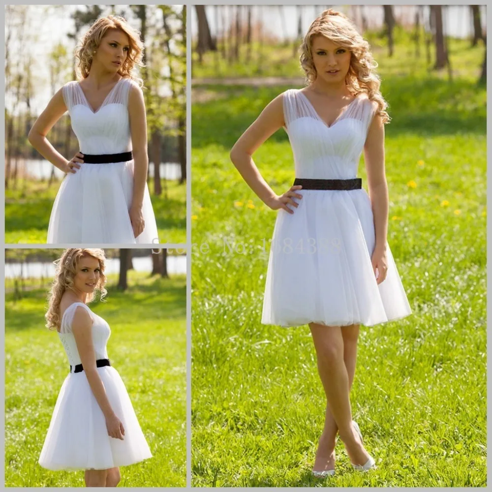2015 Elegant White Short Prom Dresses A line Sweetheart Tank Neckline
