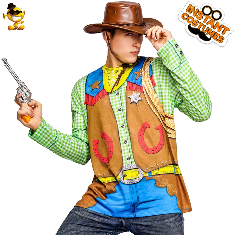 Man Cowboy Shirt Costume Performance 3 