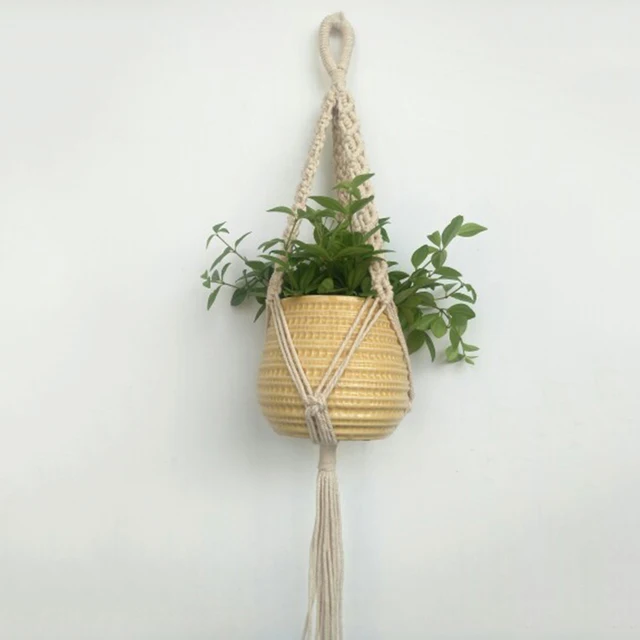 85cm Vintage Macrame Plant Hanger Flowerpot Holder String Hanging Rope Wall Art