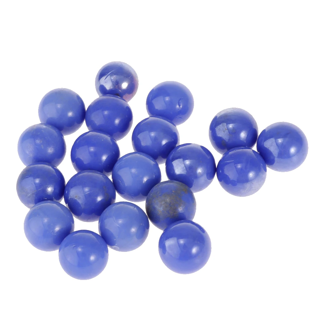 Pack of 20 16mm Blue Glass Marbles, Kids Marble Game Toy, Chinese Checkers Accessory