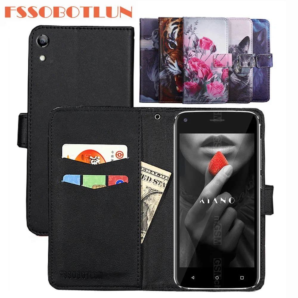 

FSSOBOTLUN For Kiano Elegance 5.1 pro Case PU Leather Retro Flip Cover Shell Magnetic Fashion Wallet phone Cases Kickstand Strap