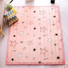 Стеганый коврик из хлопка с розовыми звездами для гостиной, большой размер 140*185 см, детский коврик для игр