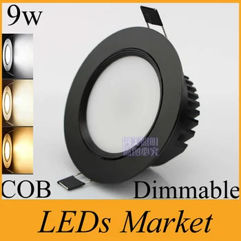 

Newest Dimmable Led Downlights 9W COB Led Down Light Recessed Spot Light 160 Angle Frosted AC 85-265V or 12V +CE ROHS UL