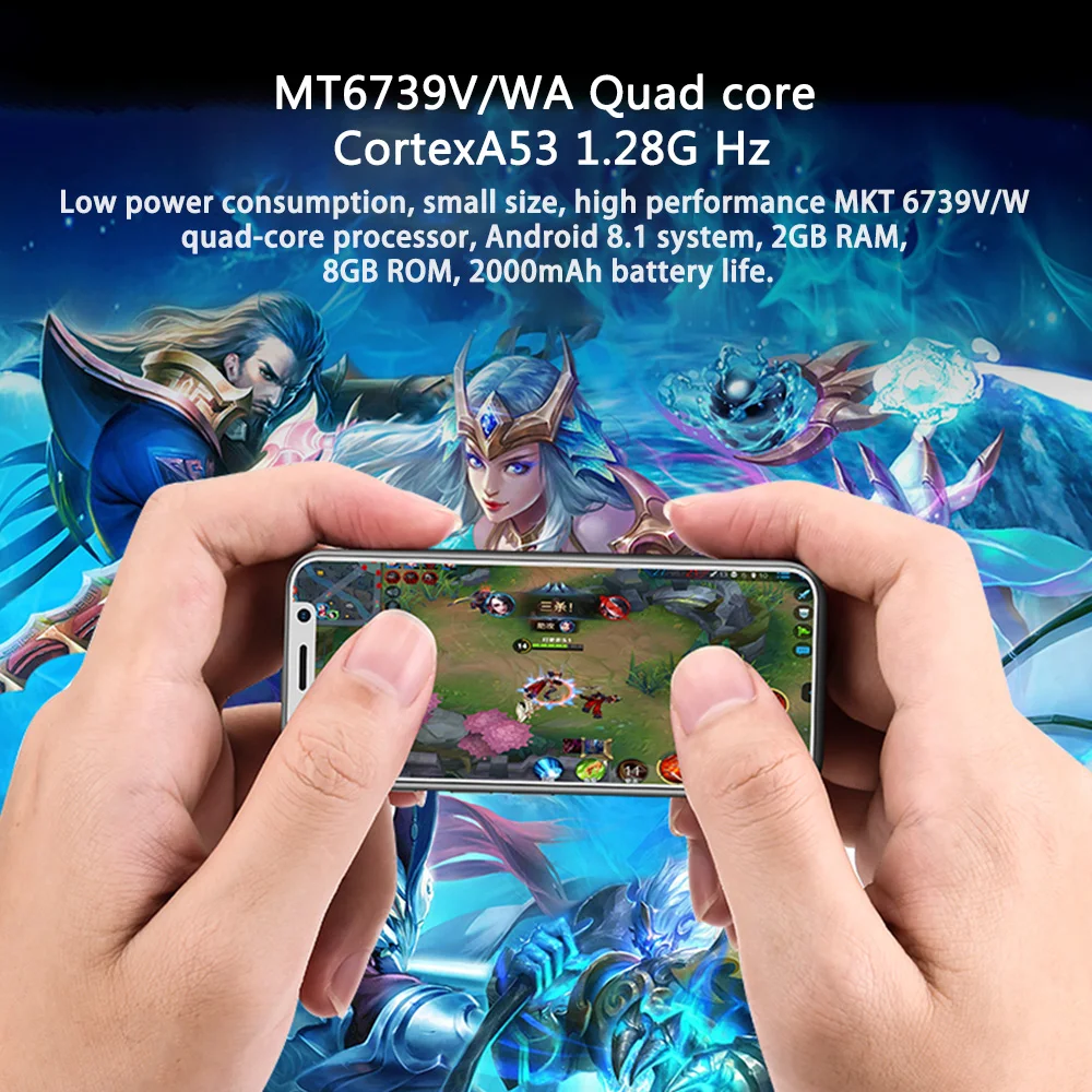 Mini Melrose 2019 Phone 3.4'' MTK6739 Quad Core mobile phone 2GB+8GB Android 8.1 Fingerprint ID 2000mah 4G LTE Smartphone