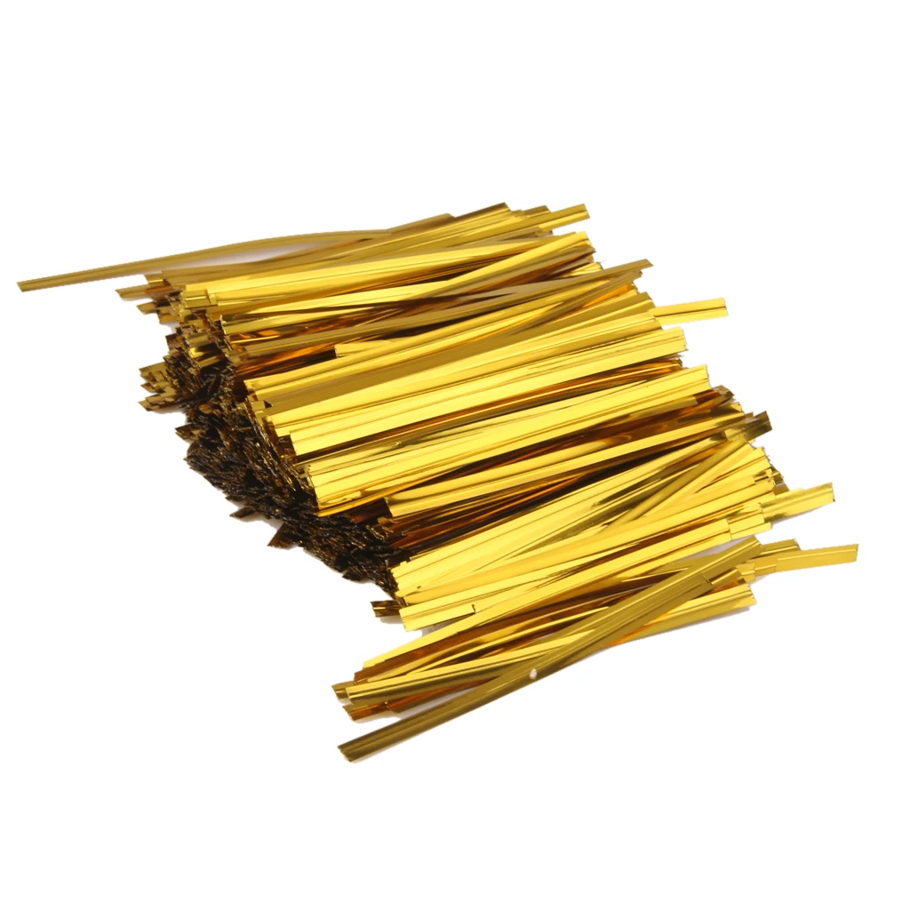 Generic Metallic Twist Ties for Candy Lollipop Cello Bag Gold Pack Of 800