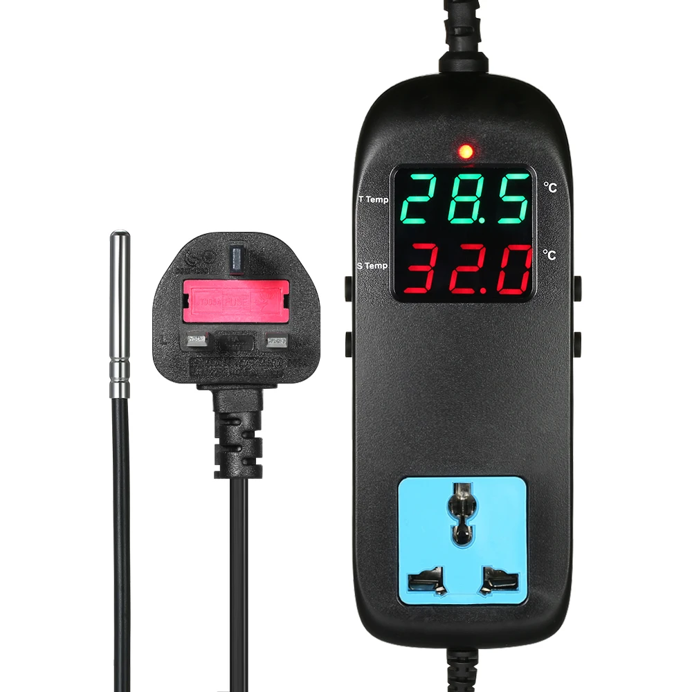 

AC 90V~250V Digital Electronic Thermometer Breeding Temperature Controller Meter Thermocouple Thermostat with LED Display