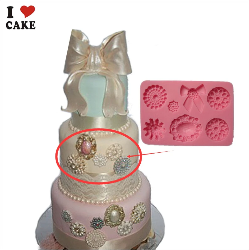 Бесплатная доставка цветы и Луки Форма Силиконовые формы для украшения торта помадка торт 3D пищевой формы для мыла и шоколада