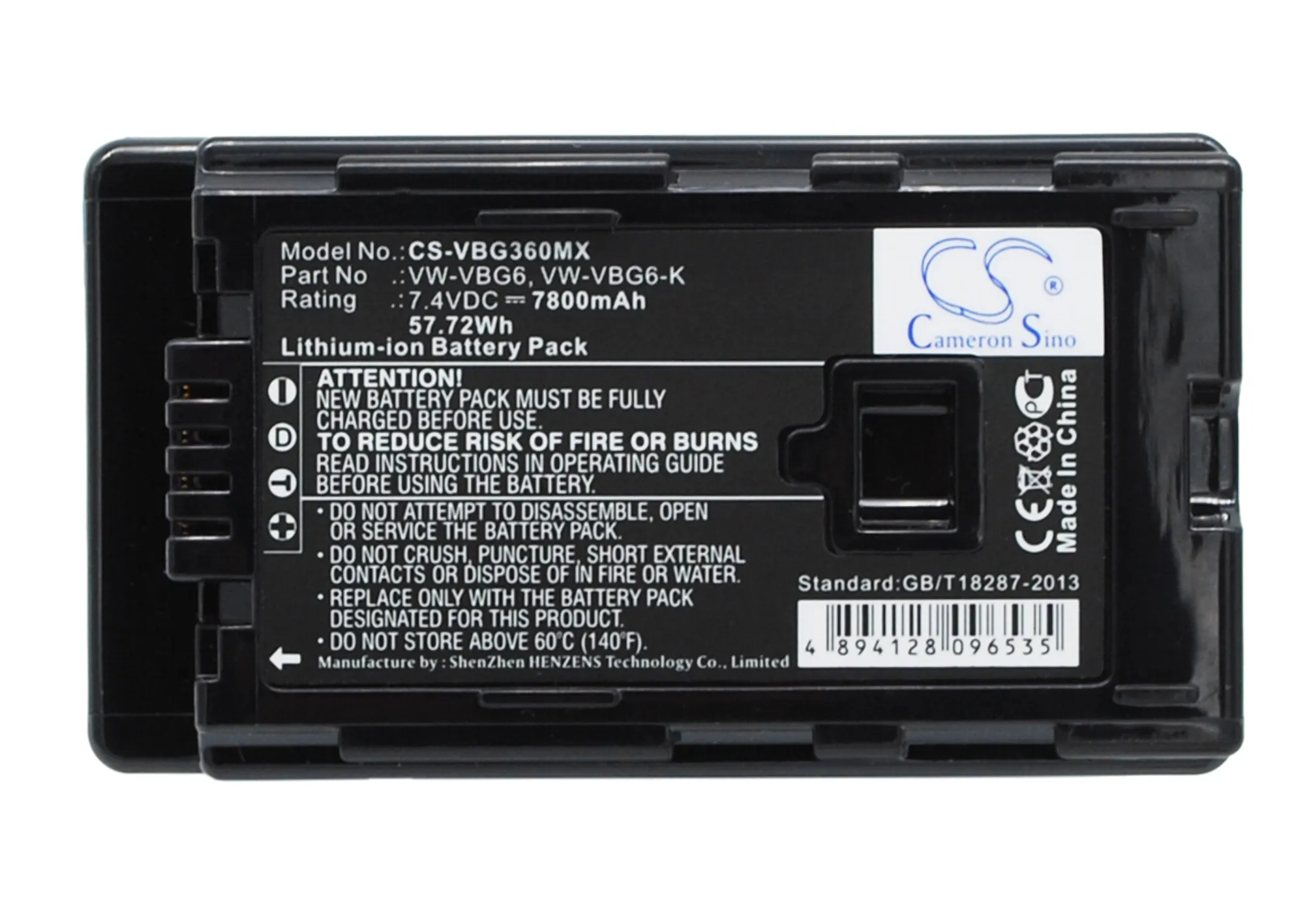 

Cameron Sino NEW Battery For Panasonic VW-VBG6,VW-VBG6GK,VW-VBG6-K,VW-VBG6PPK
