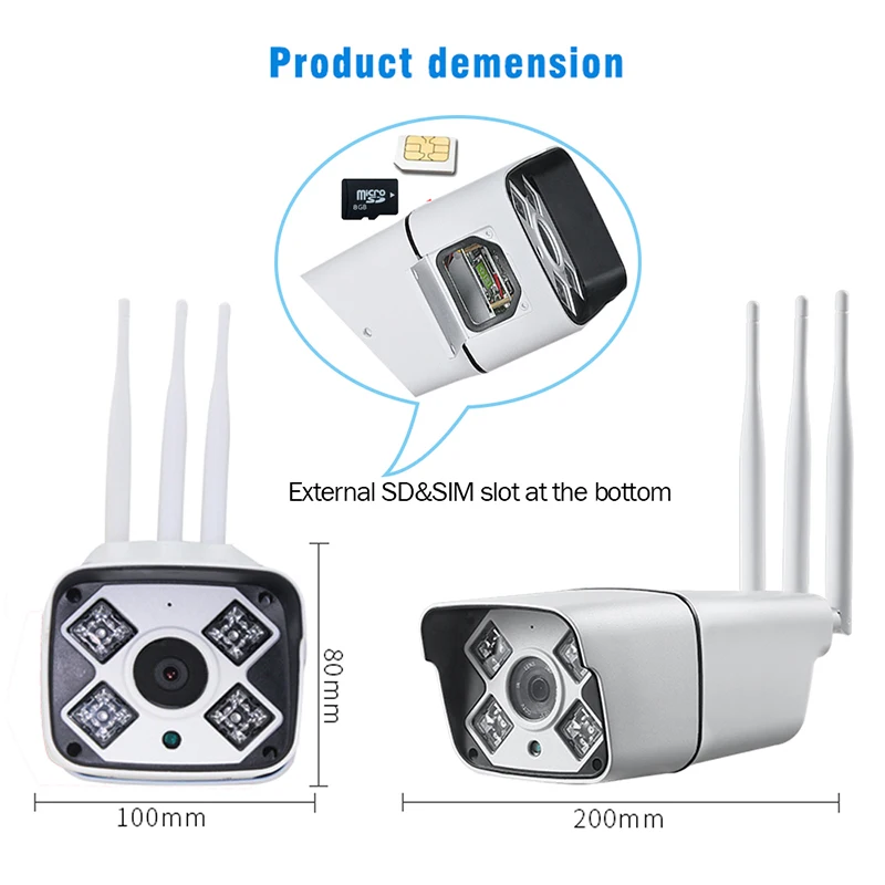 IP камера с поддержкой Wi Fi 4G SIM карты 1080P|Камеры видеонаблюдения| |