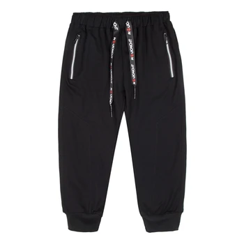 

2018 Spring and Summer Models Cropped Trousers Men's Casual Waterproof Zipper Elastic Drawstring Waist Small Feet Sweatpants