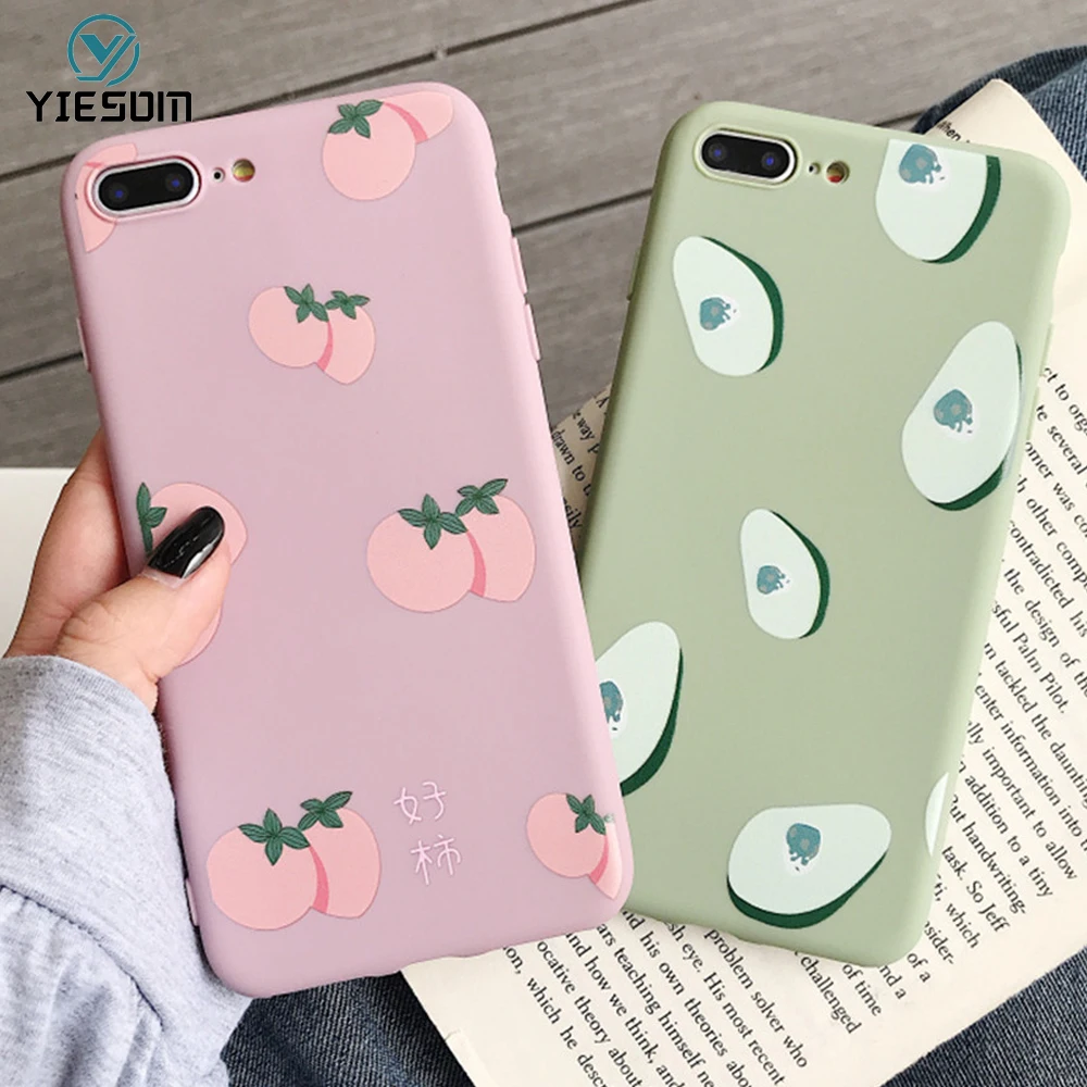 Case For iPhone XR XS Max 7 8 6S 6 Plus Cover Cute Avocado Soft Silicone TPU Phone Cases X Capa |