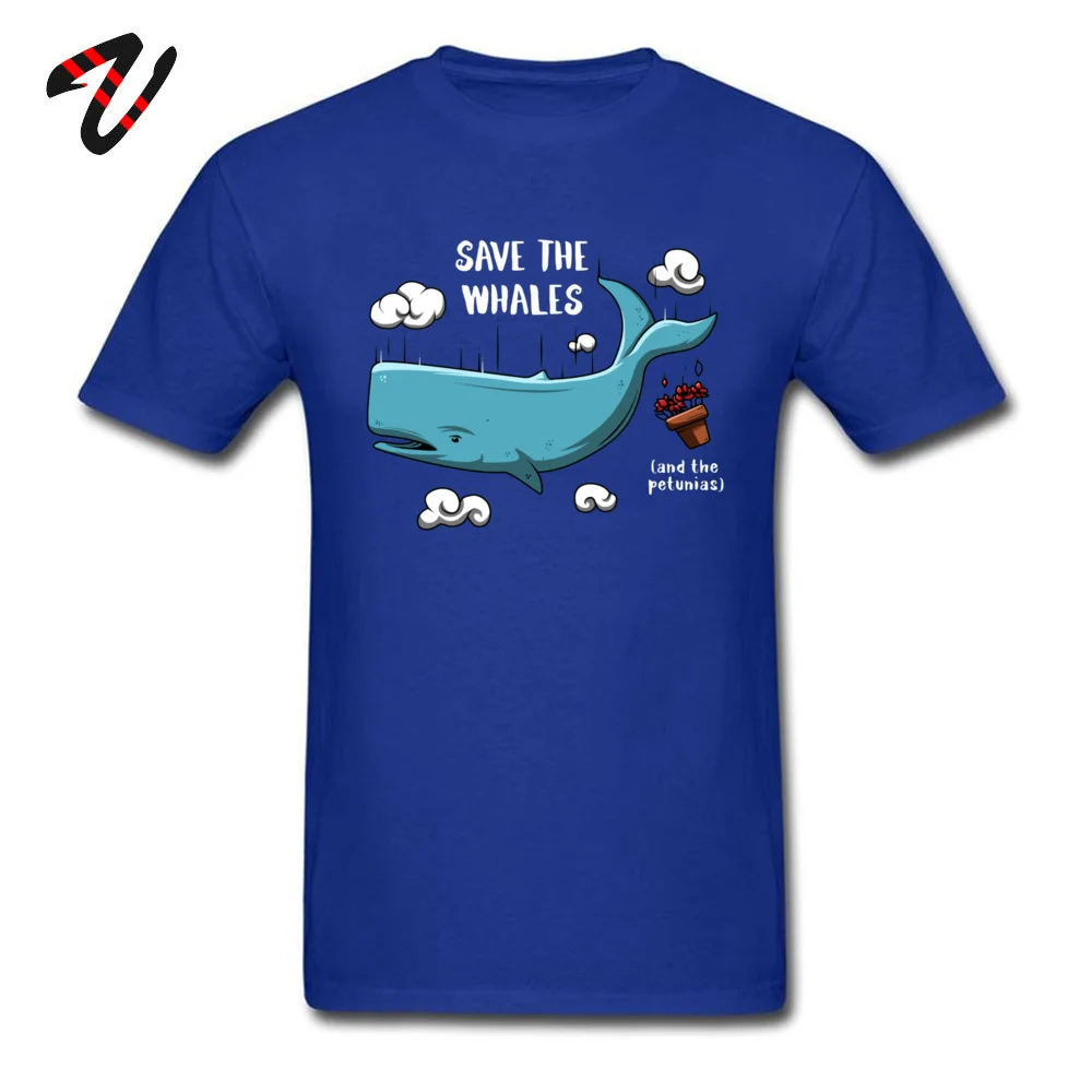 Save the whales Top T-shirts Short Sleeve cosie High Quality Mens NEW YEAR DAY Tops Shirts cosie Tee-Shirts O-Neck 100% Cotton Save the whales 14733 blue