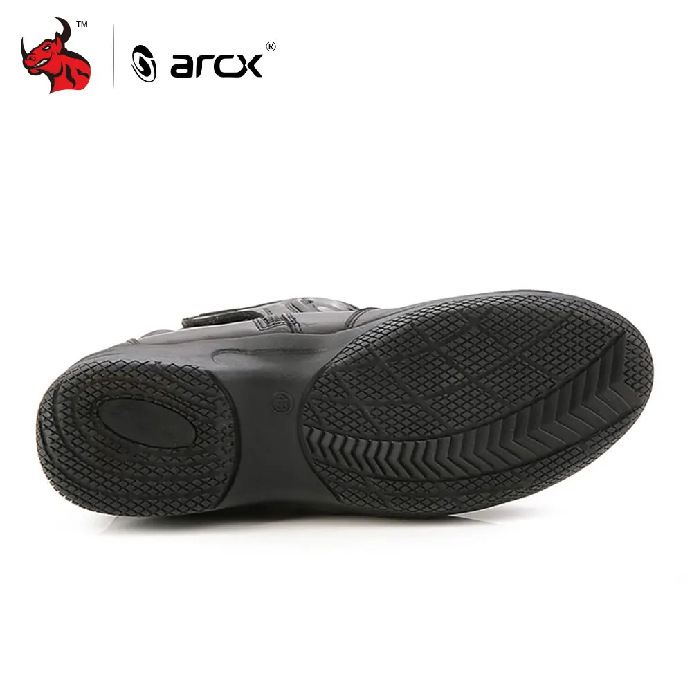 ARCX/мотоциклетные ботинки; кожаные ботинки для мотокросса; мужские водонепроницаемые ботинки в байкерском стиле; обувь до середины икры в байкерском стиле; обувь в байкерском стиле; Цвет Черный