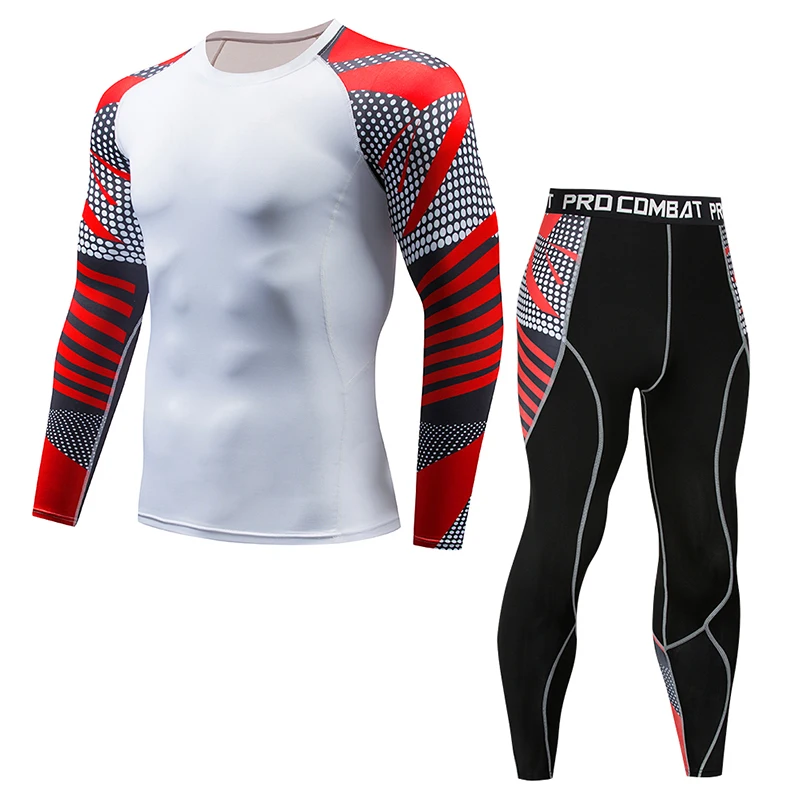 

New men's compression shirt long-sleeved T-shirt gym fitness exercise T-shirt shirt men's Crossfit sportswear suit brand clothin