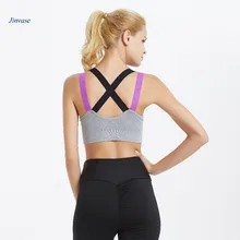 B004 Горячая Распродажа Спортивный бюстгальтер для женщин розовый желтый зеленый серый черный мягкий без косточек Регулируемый виброустойчивый фитнес Йога Бюстгальтер Топ