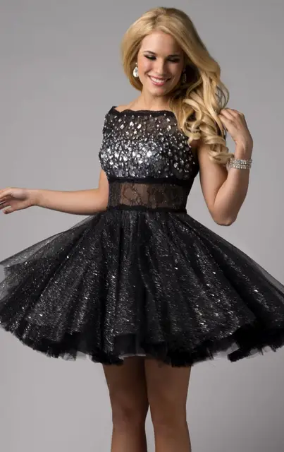 black sparkly dress short