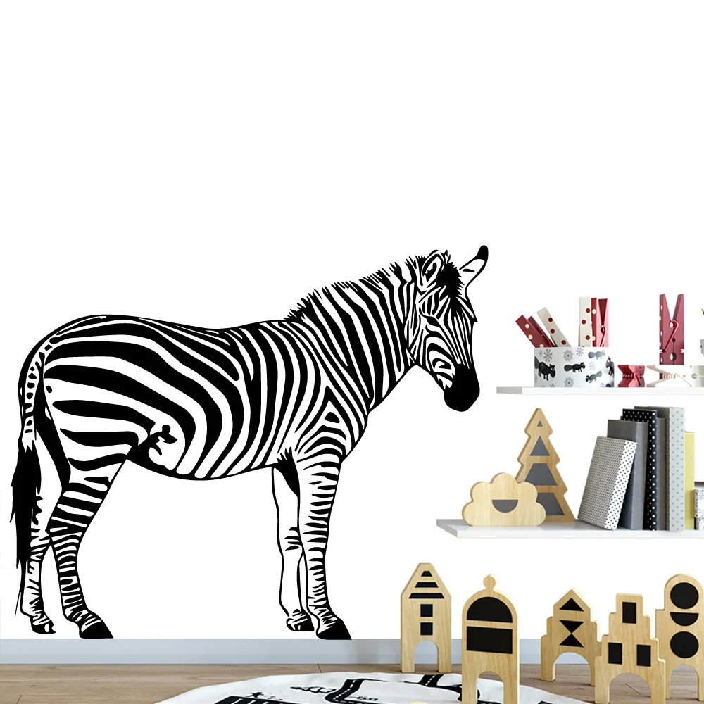 

Exquisite zebra Cartoon Wall Decals Pvc Mural Art Diy Poster vinyl Stickers Room Decoration Bedroom Kids Room adesivo de parede
